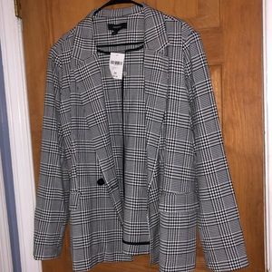 Plus Size Houndstooth Blazer